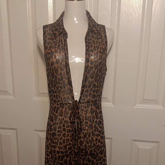 Ember Large Sheer Print Duster With Tie - Picture 2 of 10